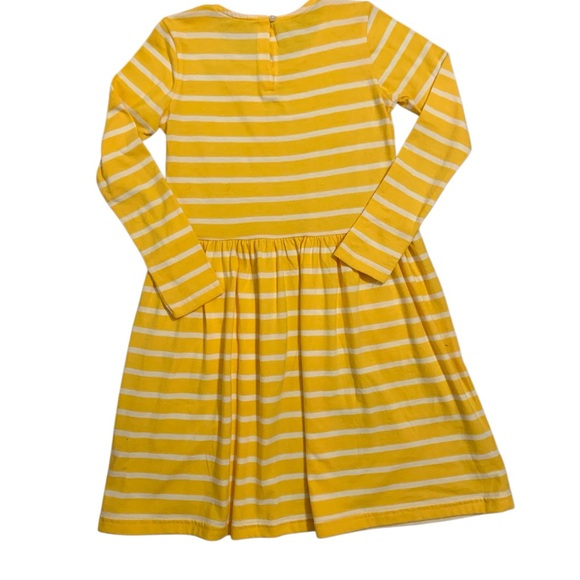Primary Yellow & White Striped Longsleeve Dress Size 6-7 - Picture 3 of 3